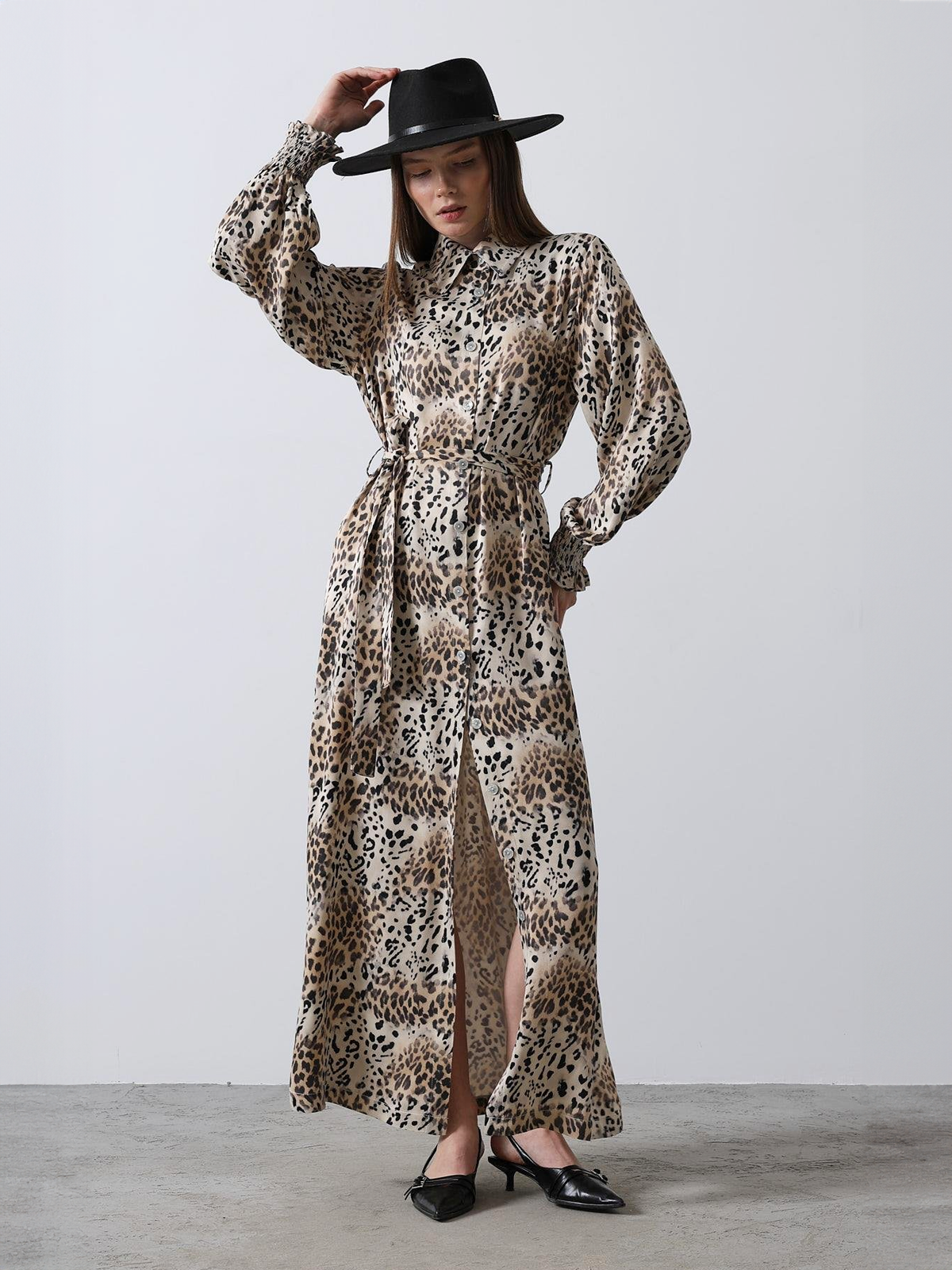 Leopard Patterned Gipel Dress - Leopard