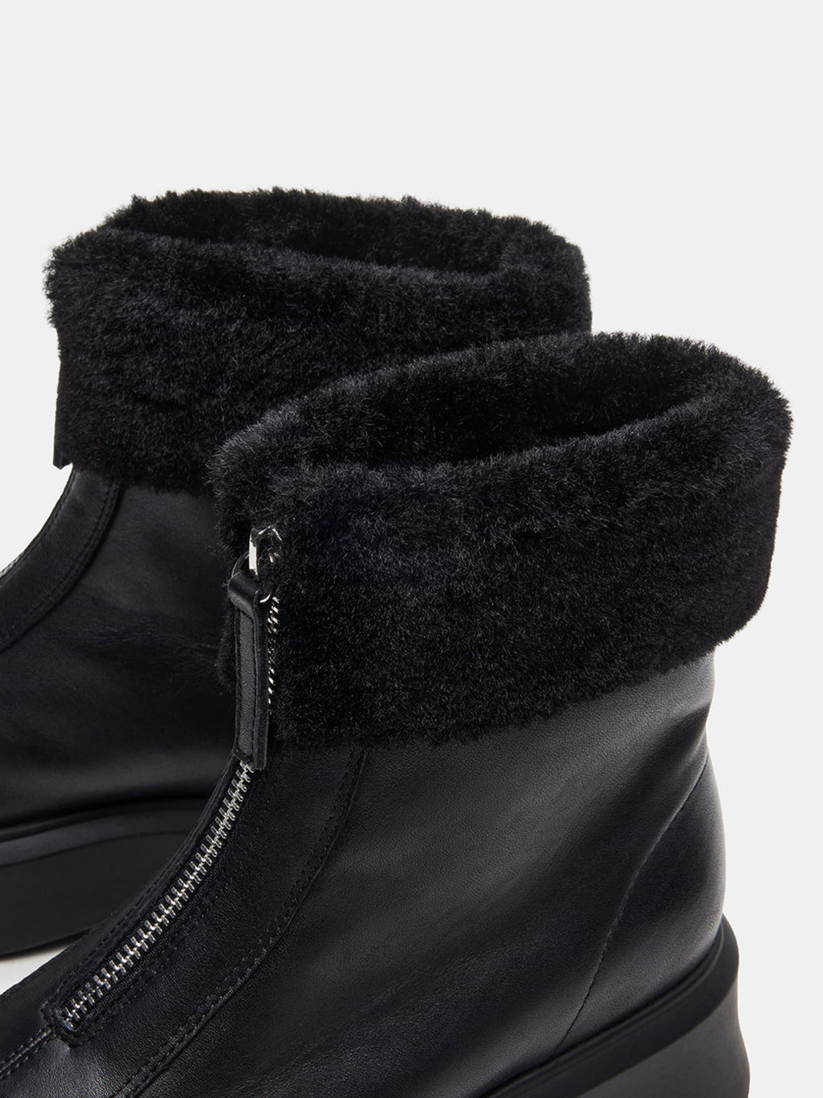 Jones Faux Fur Black Leather